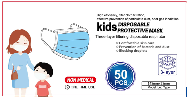 FDA Kids 3ply Masks